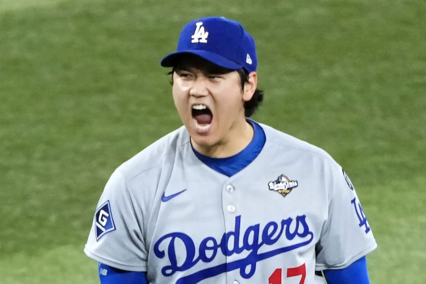 アクーニャJr.の“お気に入り”の選手である大谷。(C)Getty Images