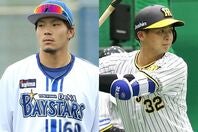 現役ドラフトで阪神からロッテへ移籍した井上（右）とDeNAから中日に移籍した知野（左）。(C) THE DIGEST