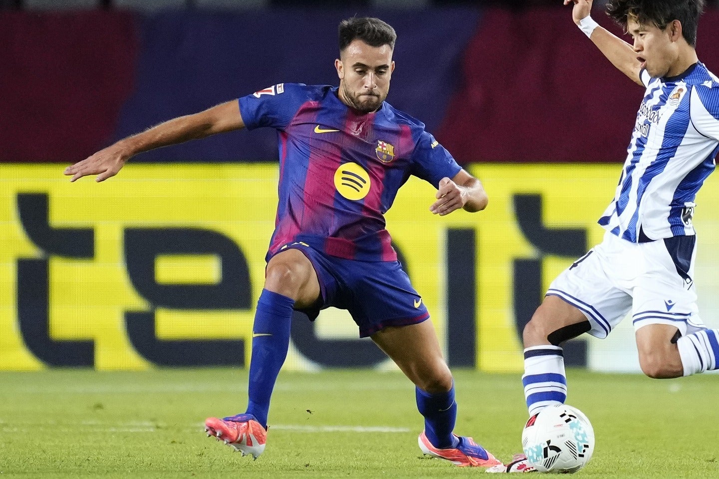 右利きのE・ガルシアだが、ソシエダ戦では左サイドバックで起用さされた。(C)Getty Images