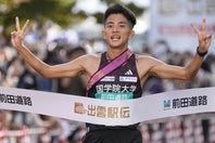 國学院大のキャプテン上原は高い走力に加え、人望も兼ね備えている。写真：産経新聞社