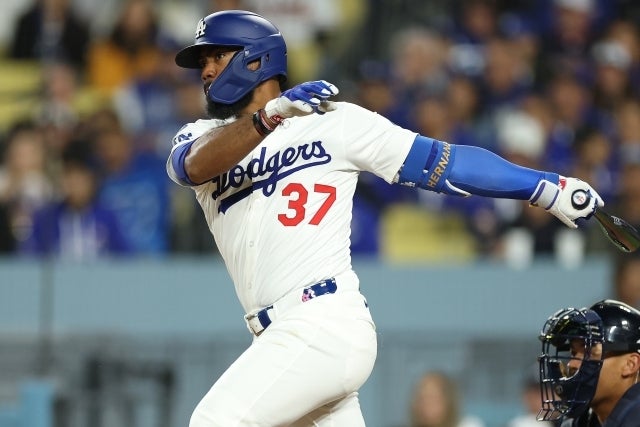 WBCのドミニカ代表辞退を決めたと報じられたドジャースのT・ヘルナンデス。(C)Getty Images