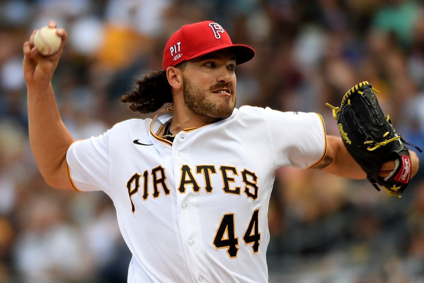 ブルージェイズに入団したポンセ（写真は2021年パイレーツ時代）。(C)Getty Images