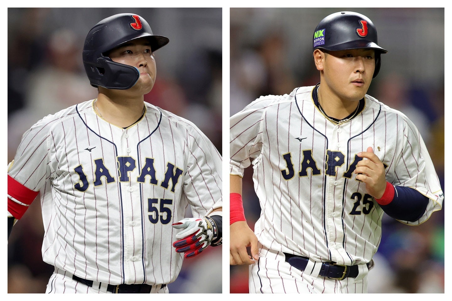 23年のWBCでも活躍した村上と岡本。メジャーでも結果を残すことができるだろうか。写真：GETTY IMAGES