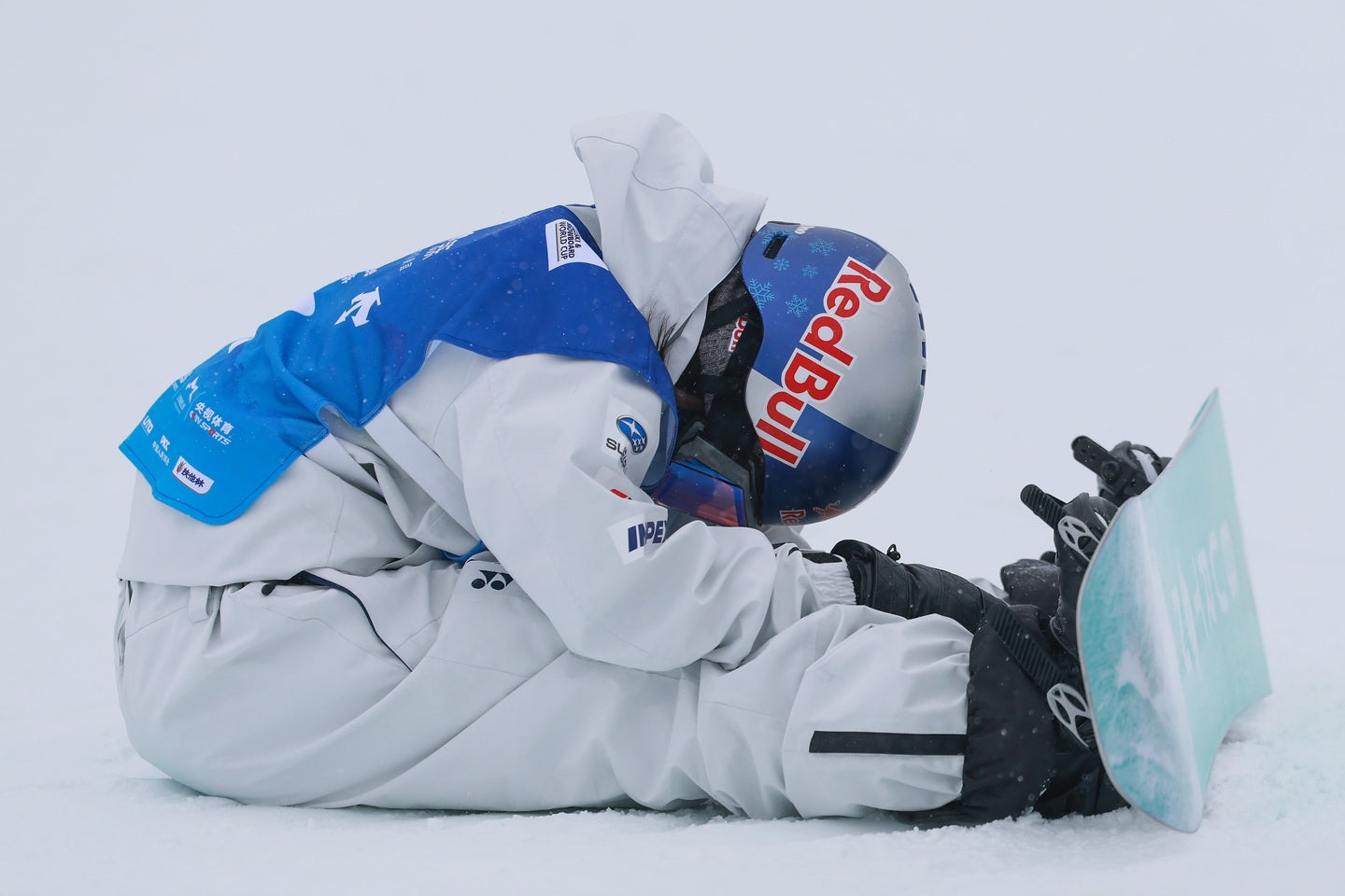女子ハーフパイプの小野。現地12日に中国で行なわれたW杯で転倒し９位だった。(C)Getty Images