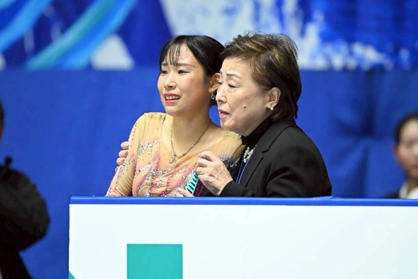 三原は演技後、中野コーチから声をかけられた。写真：金子拓弥（THE DIGEST写真部）