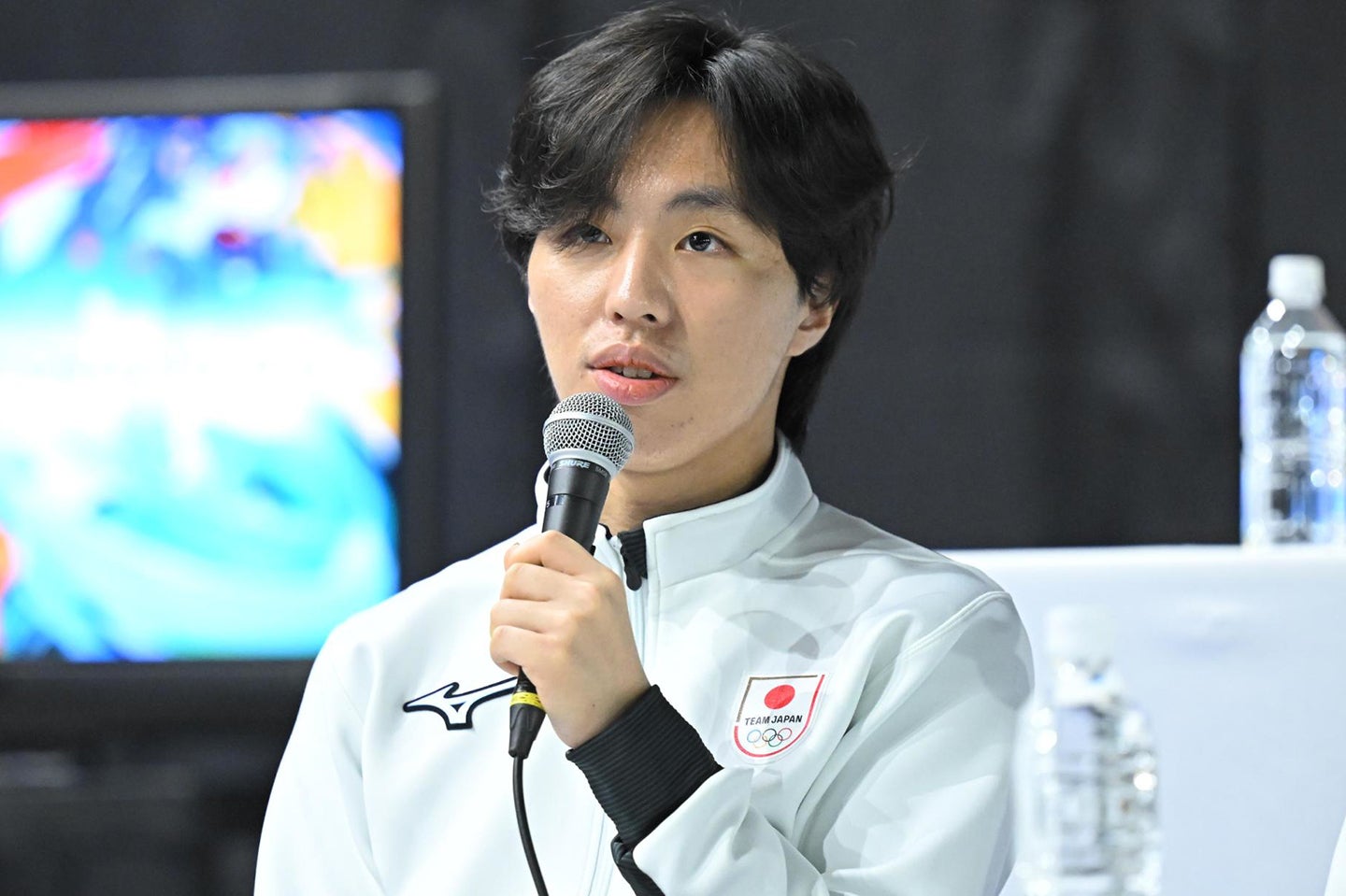 五輪代表決定会見での三浦。写真：金子拓弥（THE DIGEST写真部）