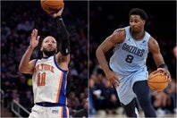 今季第９週のMVPに選ばれたニックスのブランソン(左)とグリズリーズのジャクソンJr.(右)。(C)Getty Images