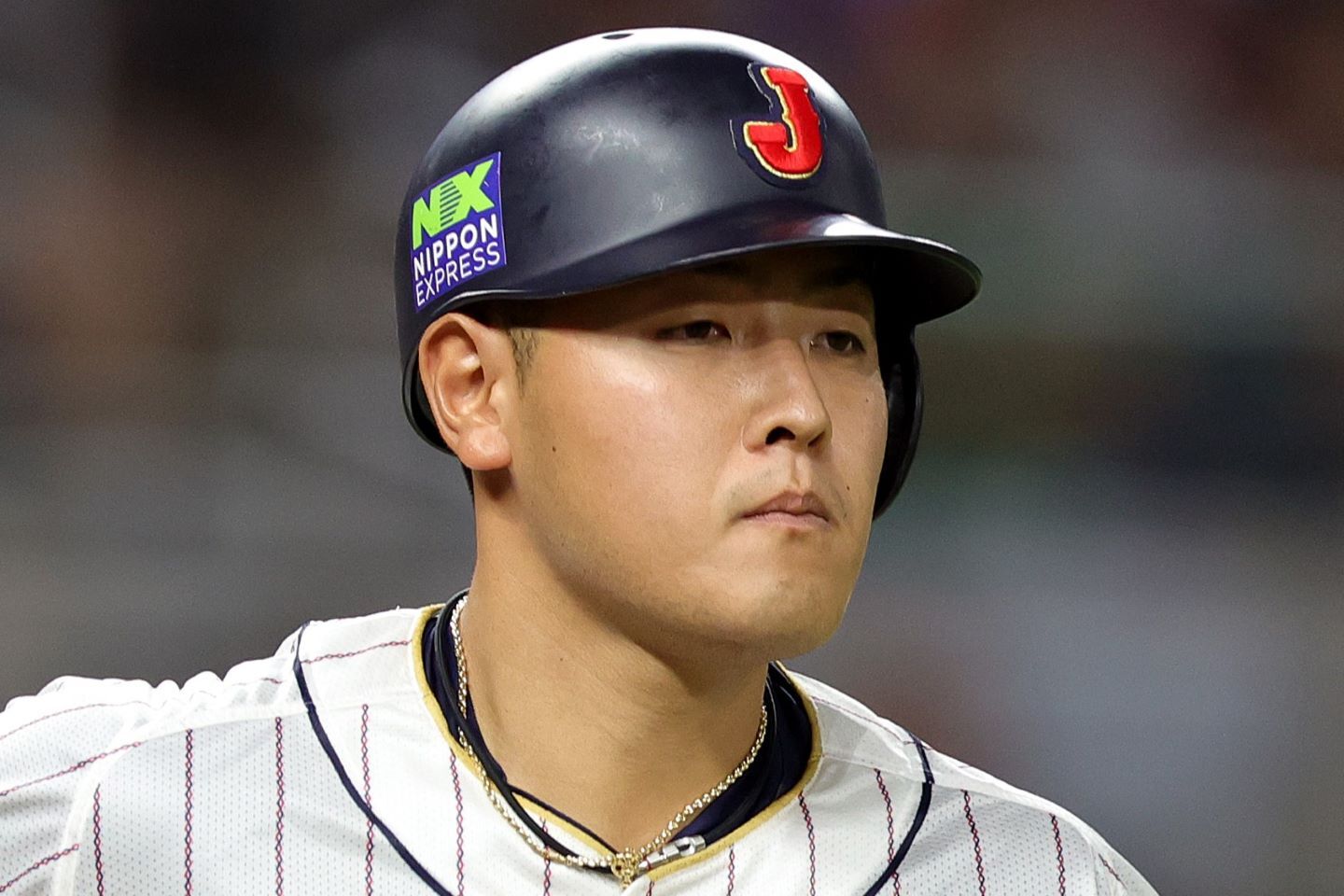 ポスティングによるMLB挑戦を表明している岡本。(C)Getty Images