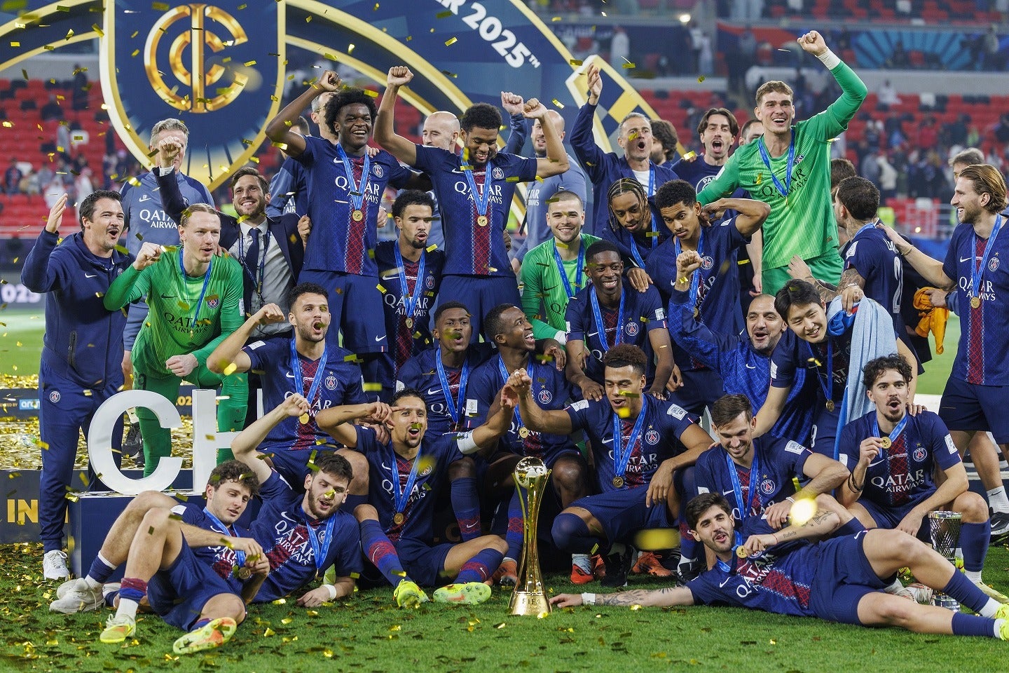 2025年に６つのタイトルを獲得したパリSG。(C)Getty Images