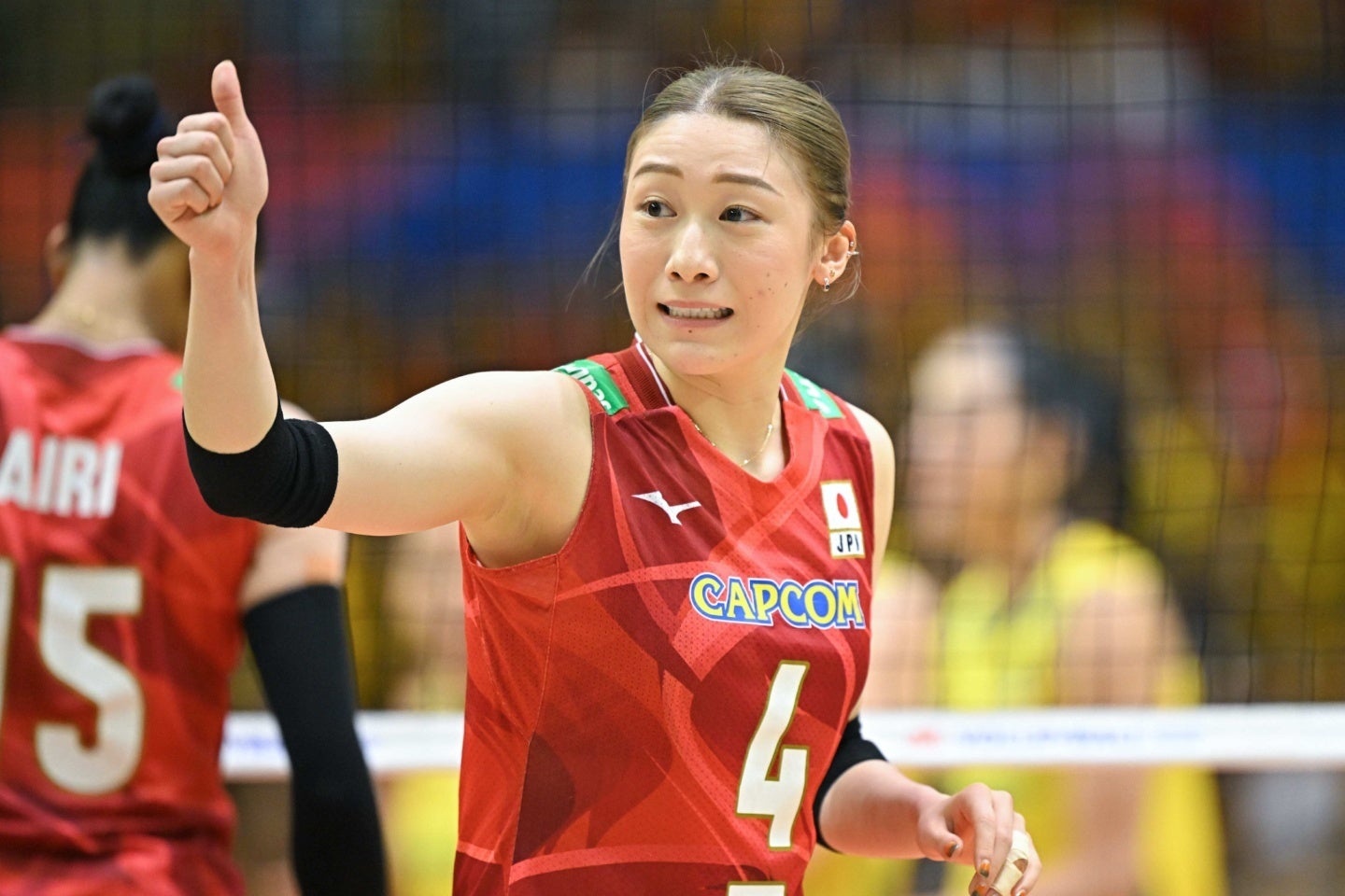 バレー日本女子の主将を務める石川。写真：金子拓弥（THE DIGEST写真部）