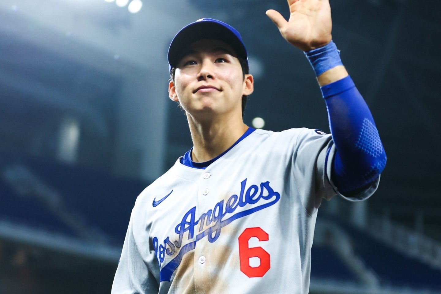 トレード移籍の噂が続いているドジャースのキム・ヘソン。(C)Getty Images