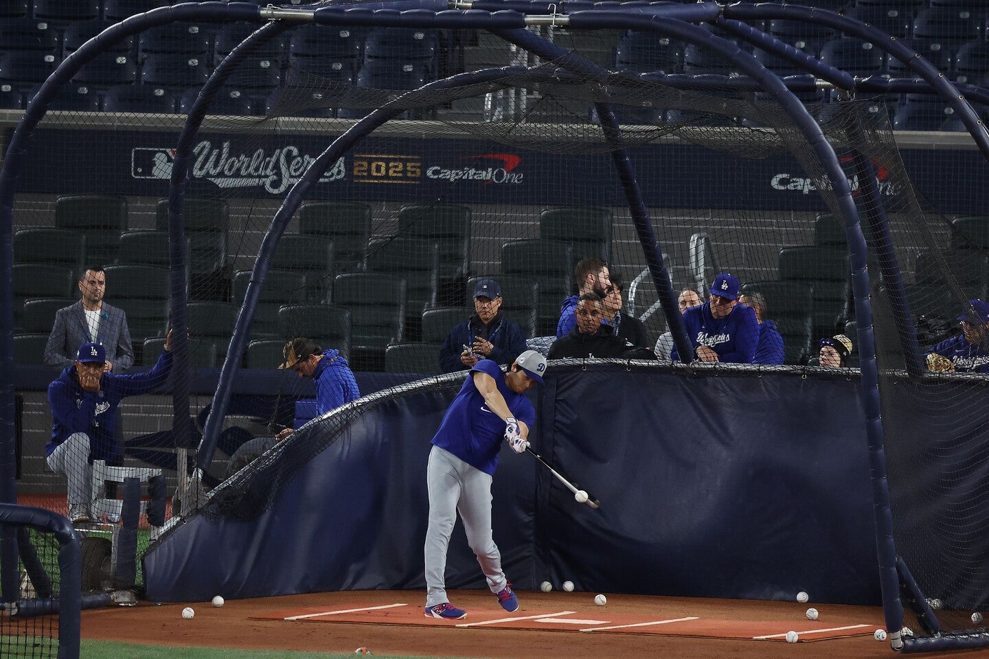 大谷がワールドシリーズに備えて行っていた打撃練習。実は意外な日本からの影響があった。(C)Getty Images