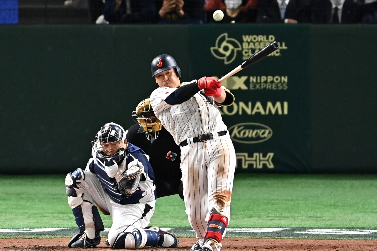 今オフのメジャー移籍を狙う岡本。(C)Getty Images