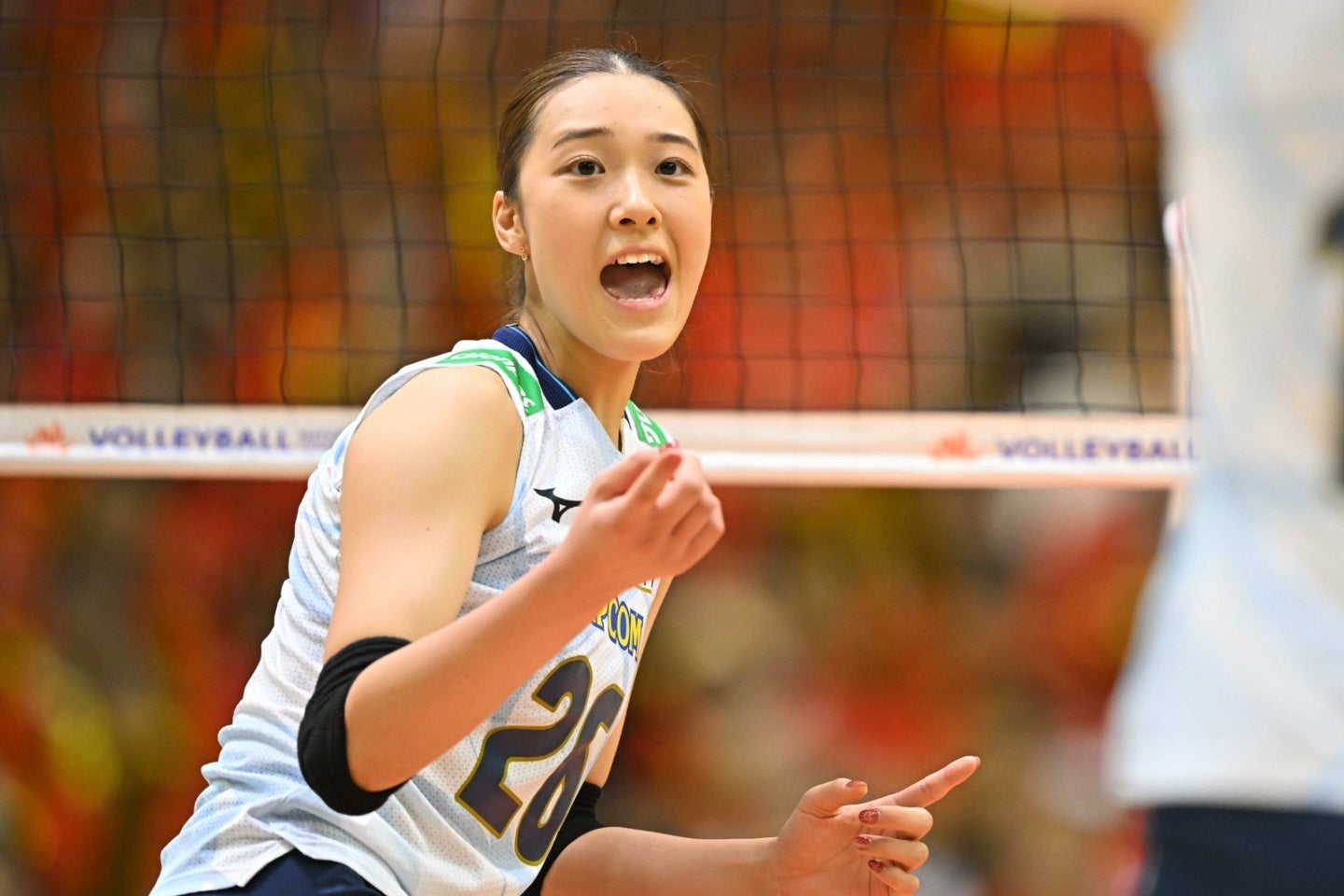 日本女子バレーの次期ヒロイン候補として期待される佐藤淑乃。写真：金子拓弥（THE DIGEST写真部）