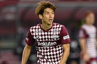 ヴィッセル神戸の大迫。妻でモデルの三輪麻未さんがSNSに夫婦ショットを公開した。写真：金子拓弥（THE DIGEST写真部）