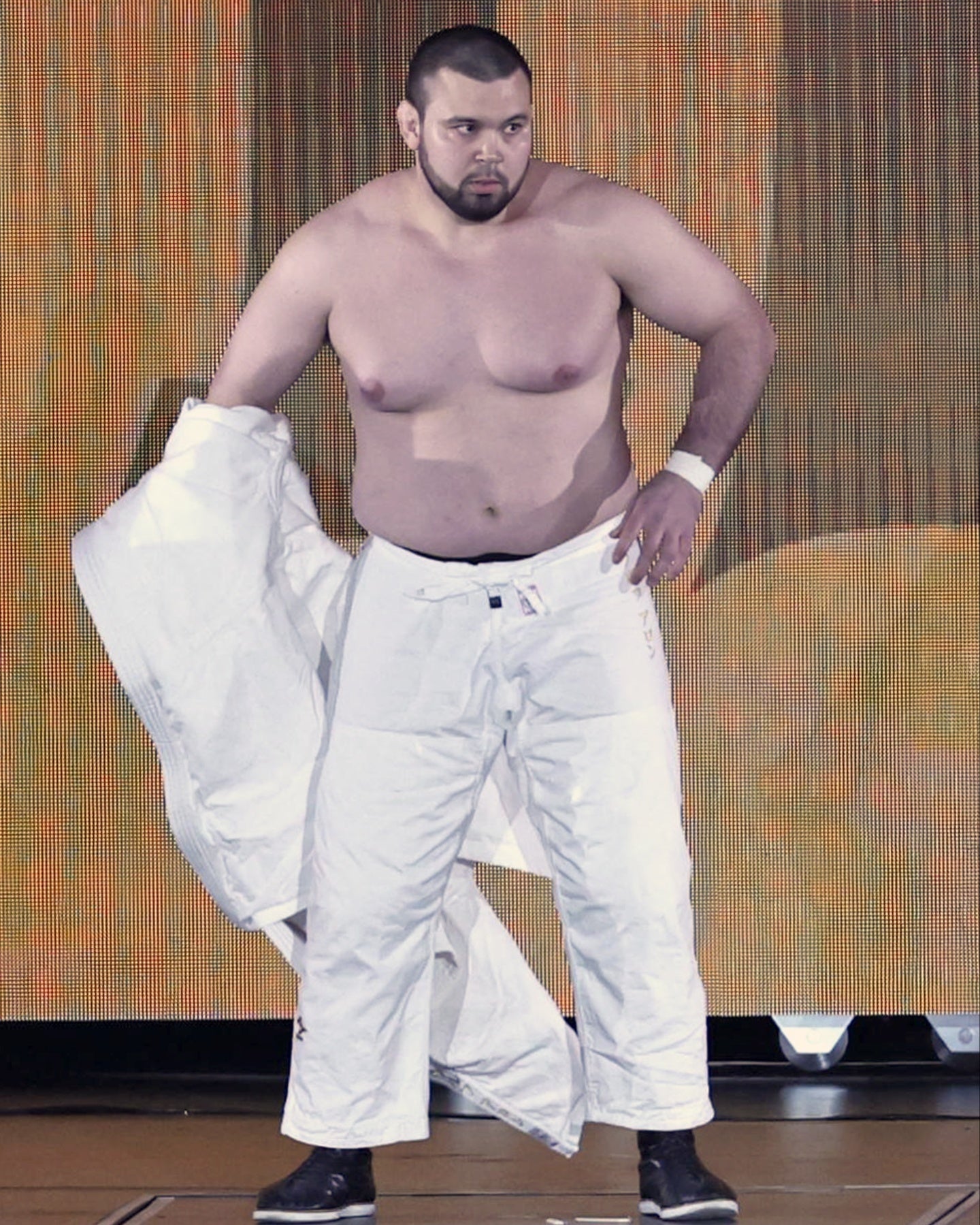 1.4東京D大会でプロレスデビューしたウルフアロン。写真：産経新聞社