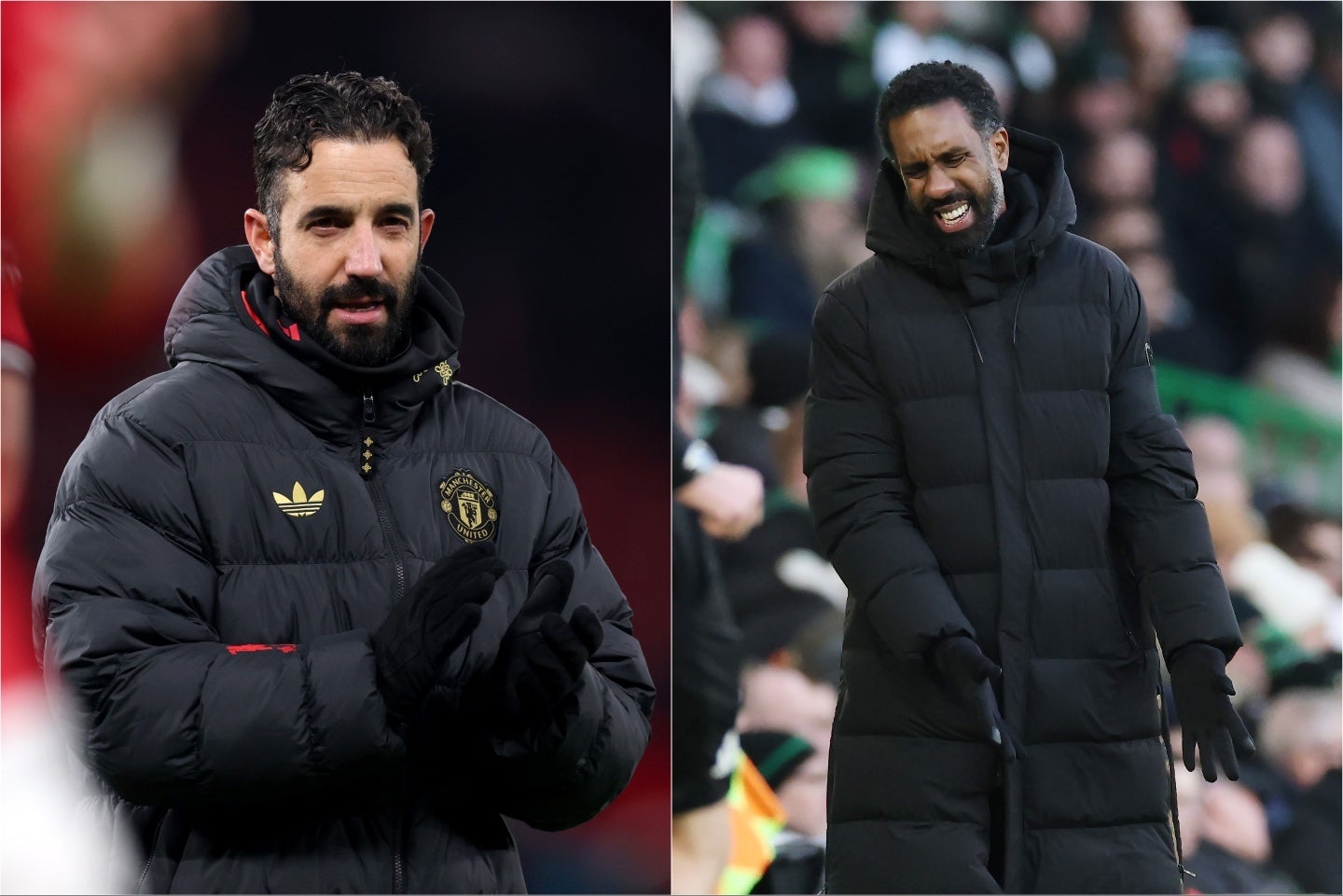 解任されたマンUのアモリム（左）とセルティックのナンシー（右）。(C)Getty Images