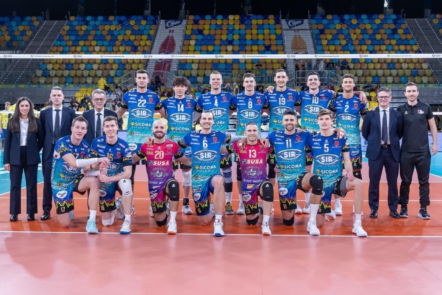 CL王者のペルージャが、敵地でスペイン首位のラス パルマスと対戦。フルセットの激闘を制した。画像提供：Sir Susa Scai Perugia