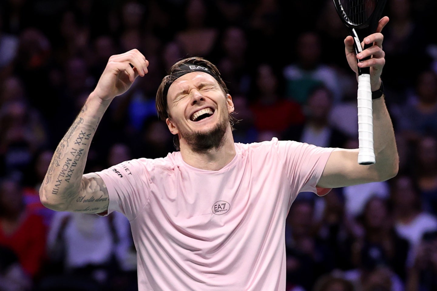 香港OP決勝でムゼッティをストレートで下したブブリク。開幕戦から好調ぶりを発揮し、カザフスタン男子史上初の世界トップ10入りを果たした。（※写真は昨年11月のパリ・マスターズ）（C）Getty Images