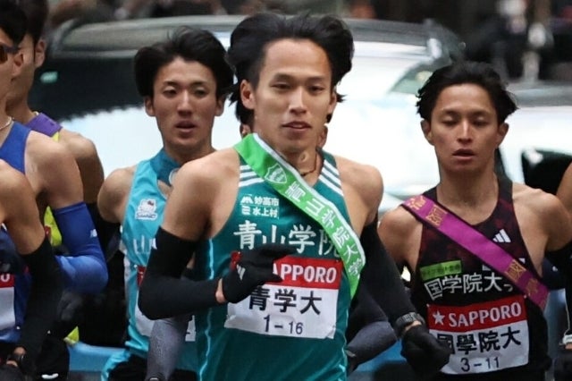 箱根駅伝で１区に出走し、優勝メンバーになった小河原。写真：滝川敏之