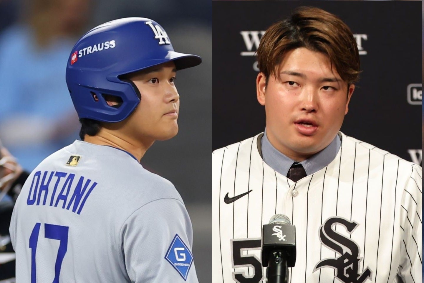 2026年のホームラン王争いで名前が上がった大谷（左）と村上（右）。(C) Getty Images