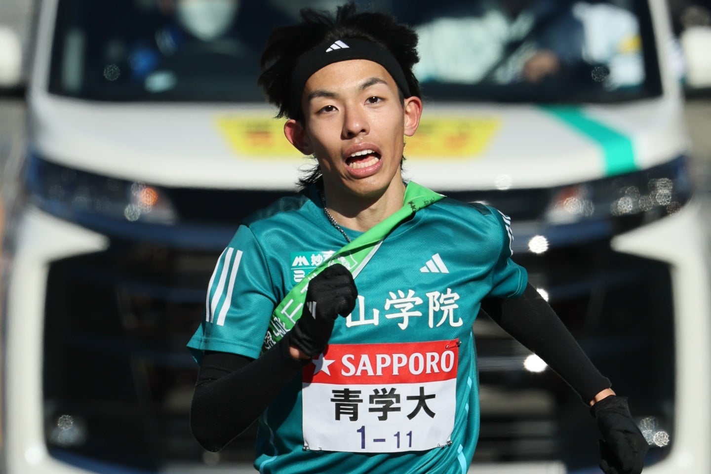 箱根駅伝で青山学院大の３連覇に貢献した黒田朝日。全国男子駅伝でも激走した。写真：JMPA
