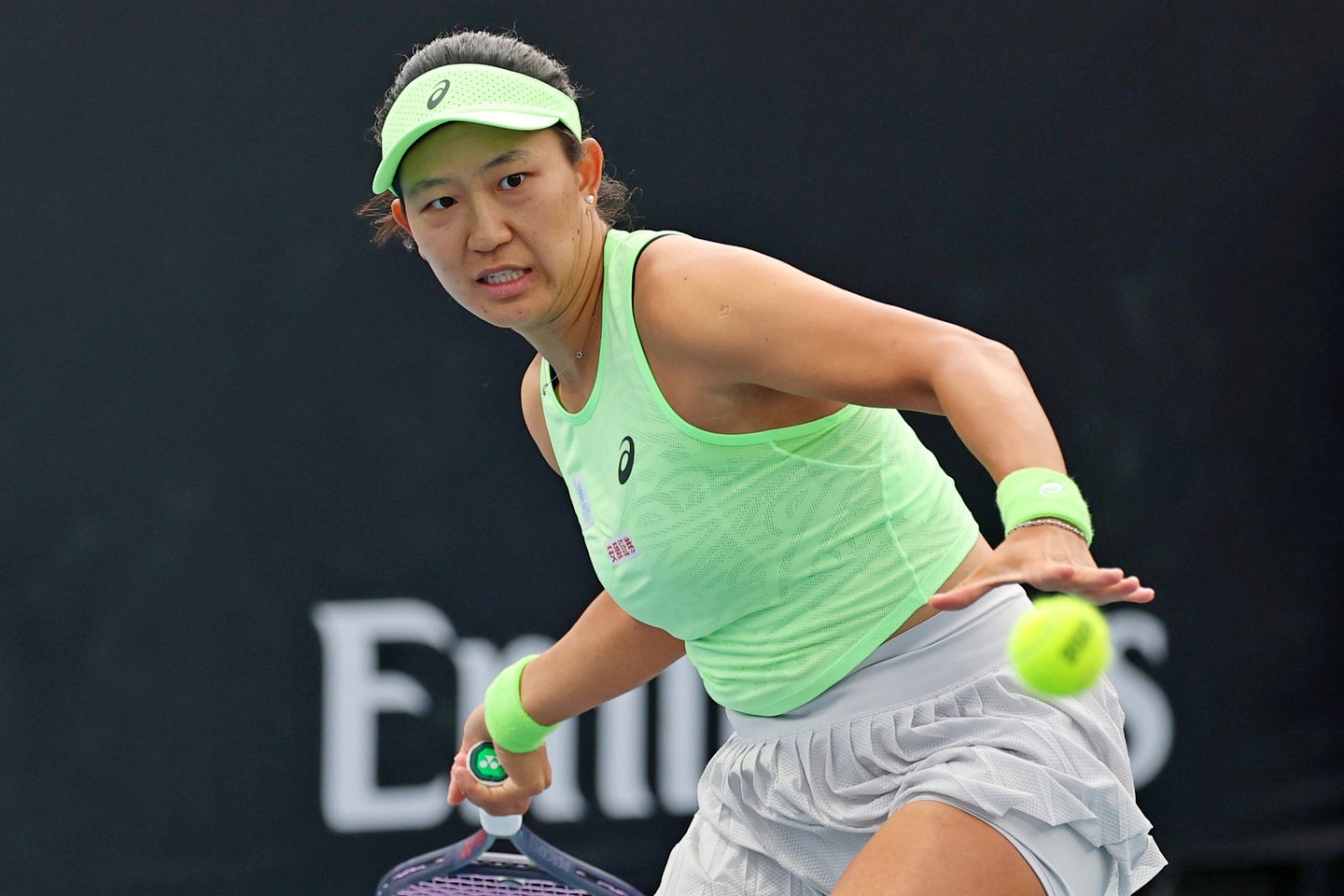 全豪オープンで２年連続の初戦突破を果たした内島萌夏。最後まで集中力が切れなかった。(C)Getty Images