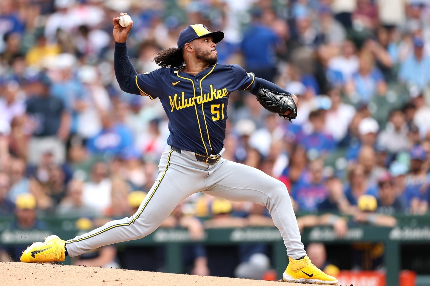 ドジャースが関心を示していると言われているブルワーズのペラルタ。(C)Getty Images