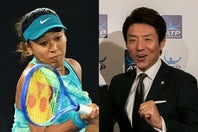 松岡氏（右）が大坂（左）の全豪１回戦を熱く振り返り、優勝に向けてエールを送った。（C）Getty Images