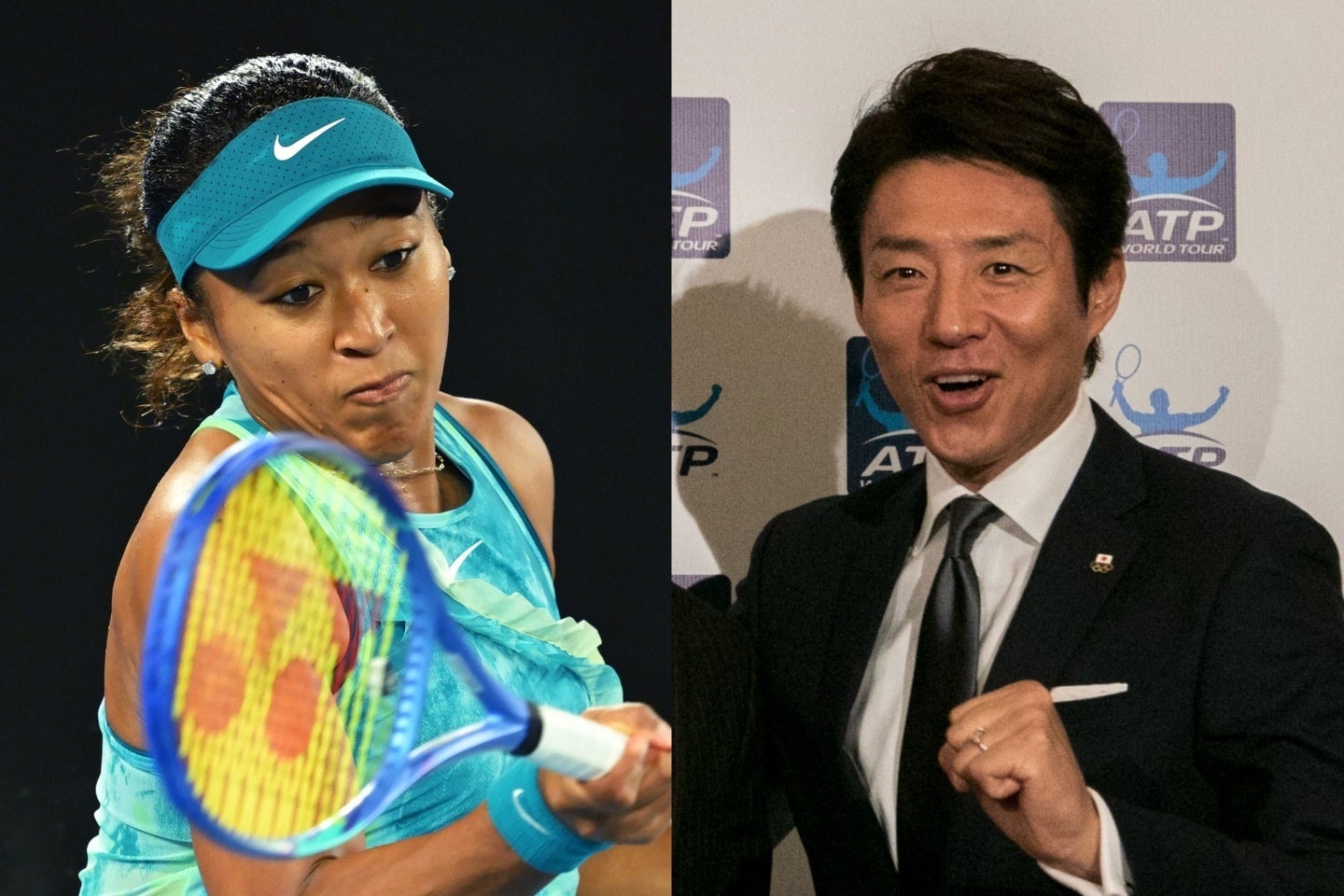 松岡氏（右）が大坂（左）の全豪１回戦を熱く振り返り、優勝に向けてエールを送った。（C）Getty Images