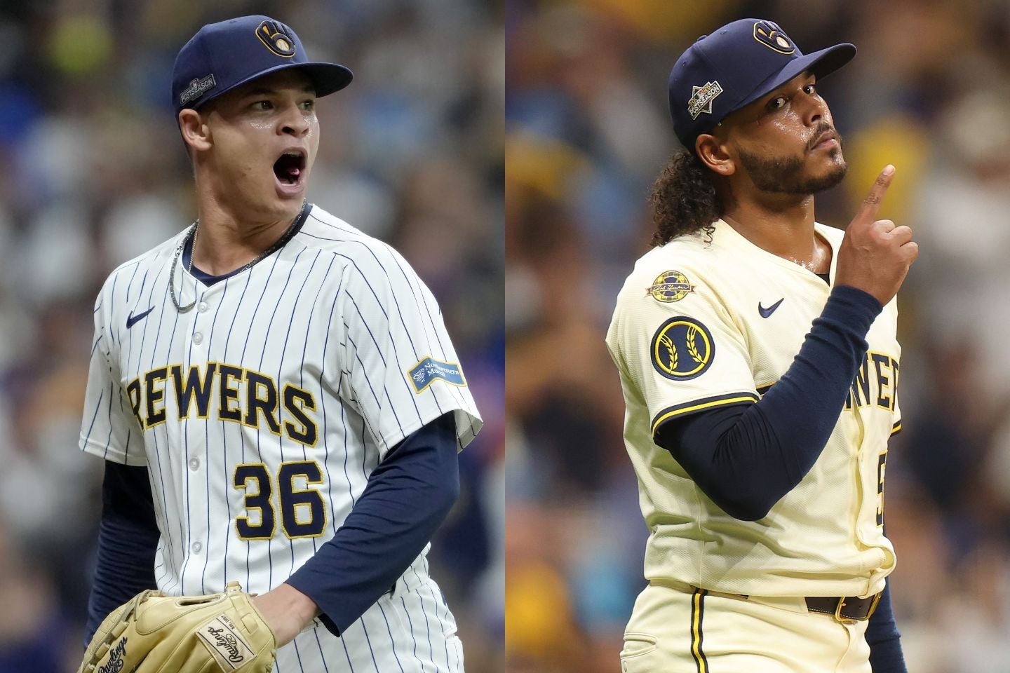 トレードでメッツに加入したマイヤーズ（左）、ペラルタ（右）。(C)Getty Images