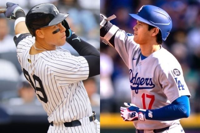 米国のMLB識者３名から、いずれも１位に挙げられた大谷（右）とジャッジ（左）。(C)Getty Images