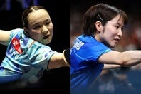 卓球の伊藤（左）と平野（右）。全日本でともに８強入りを逃した。(C)Getty Images