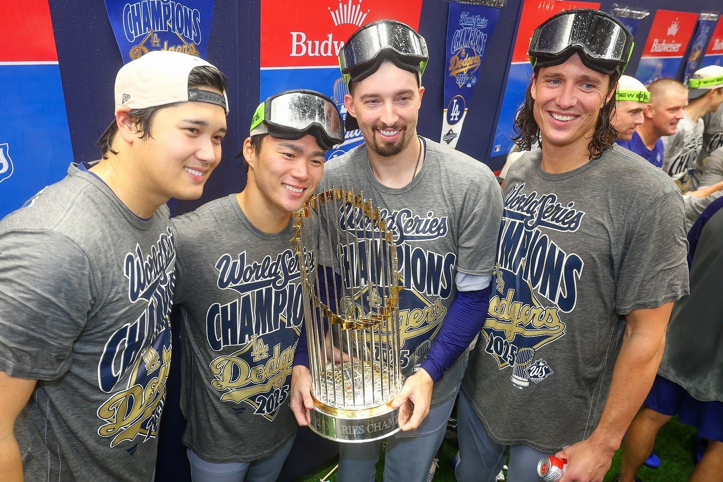 レギュラーシーズンの勝率はリーグ３位ながら、ワールドシリーズ連覇を達成したドジャースのスター投手陣。(C)Getty Images