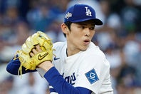ドジャースの佐々木。筋トレ姿を公開した。(C)Getty Images