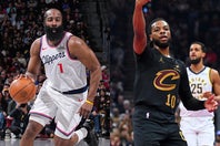 ハーデン(左)がガーランド(右)とのトレードでキャブズへ移籍した。(C)Getty Images