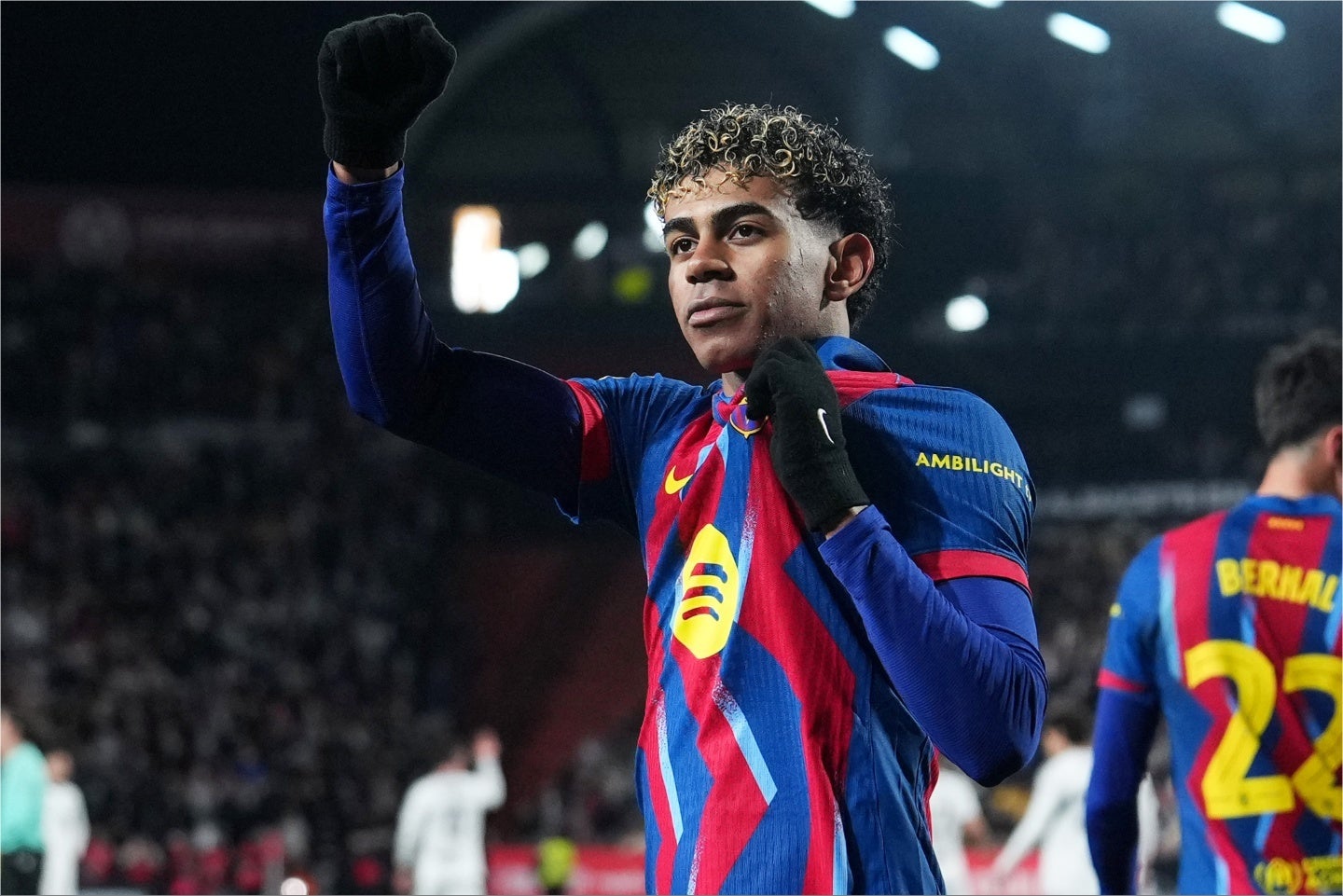 直近４試合で４得点と絶好調のヤマル。(C)Getty Images