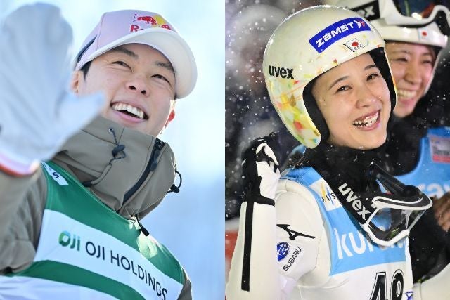 日本スキージャンプ界をけん引している小林（左）と丸山（右）。(C)Getty Images