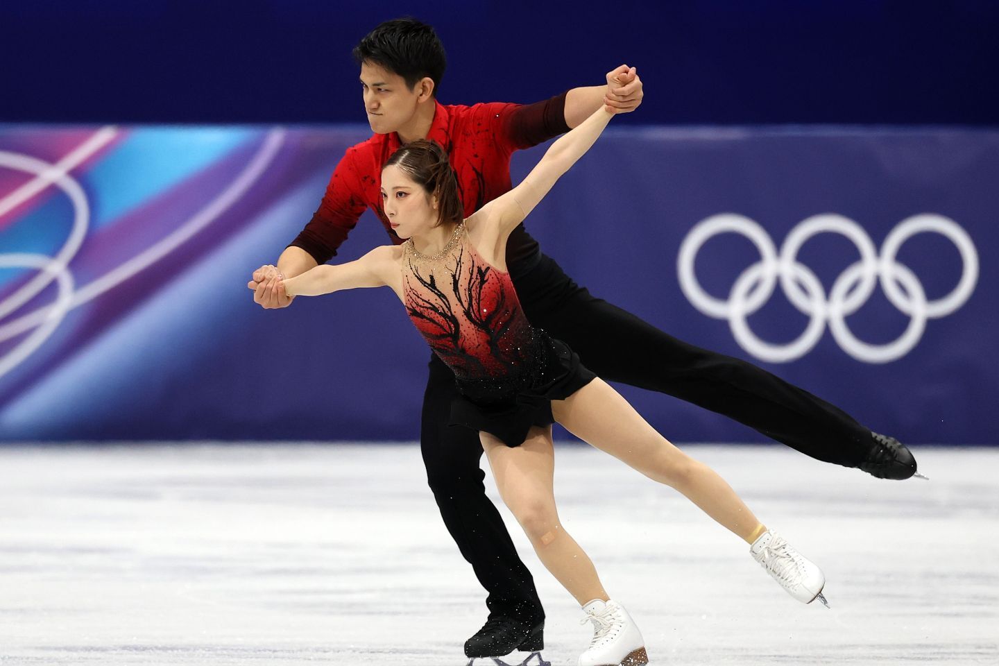 ペアショートで自己最高得点をマークした三浦璃来／木原龍一ペア。(C) Getty Images