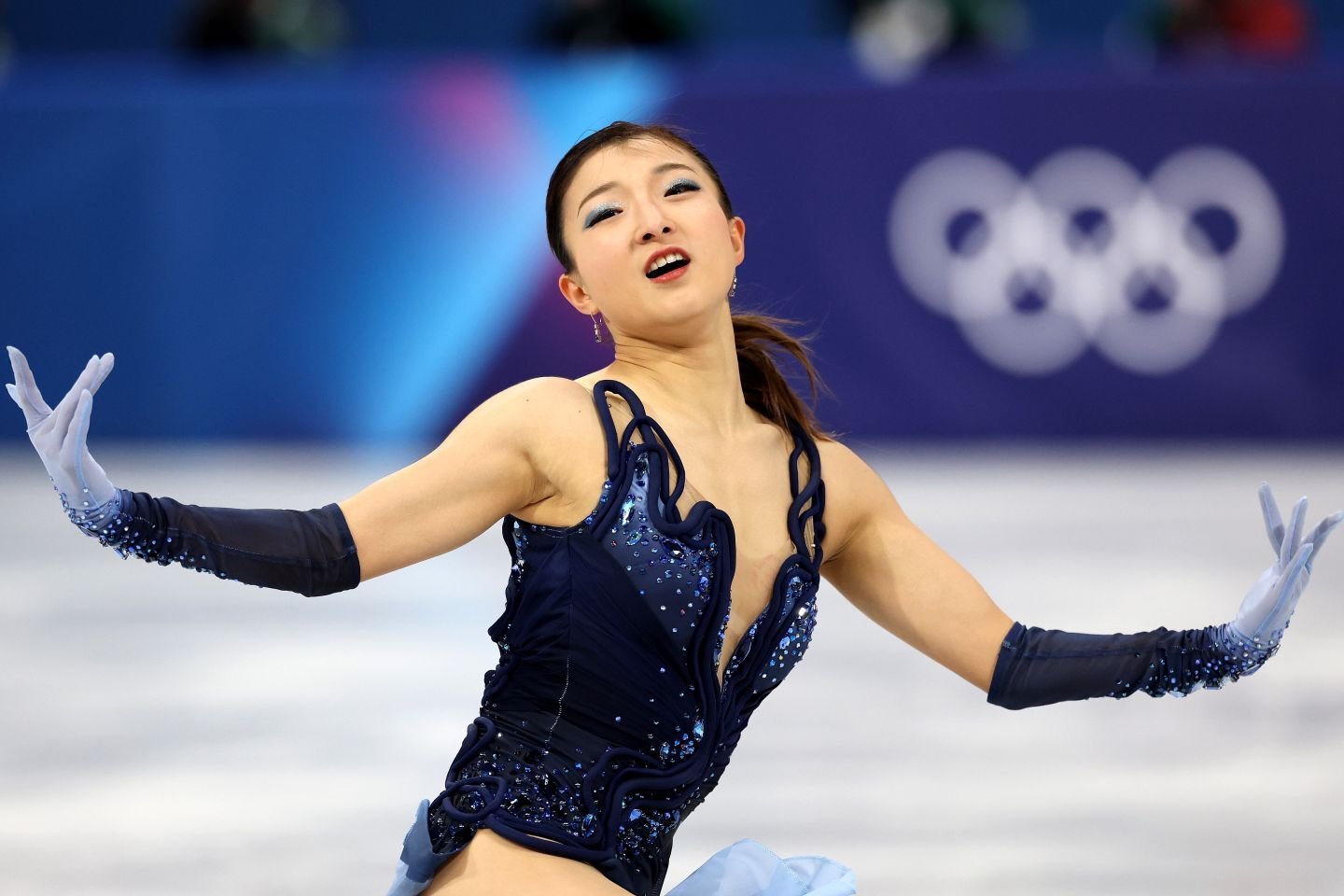 今大会最初の演技で見事なパフォーマンスを披露した坂本。歌姫からのエールも力に変える。(C)Getty Images