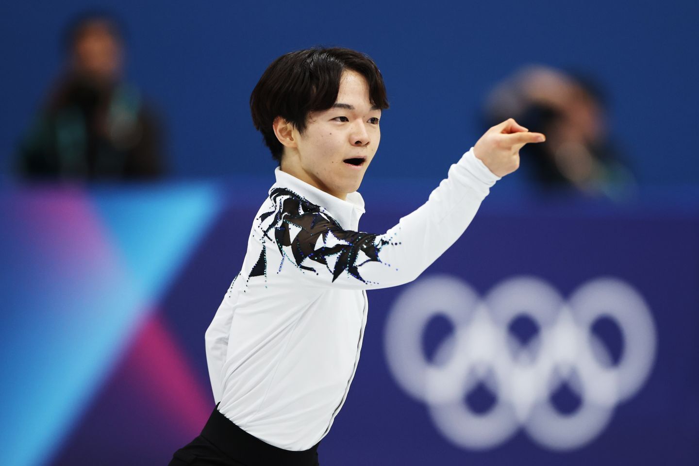 フィギュア団体男子ショートプログラムで会心の演技を見せた鍵山。(C) Getty Images