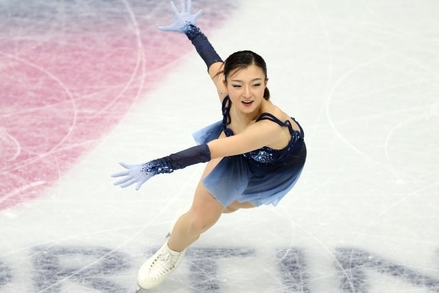 フィギュア団体の女子ショートで素晴らしい演技を披露した坂本が、懸命な応援でも脚光を浴びている。(C)Getty Images