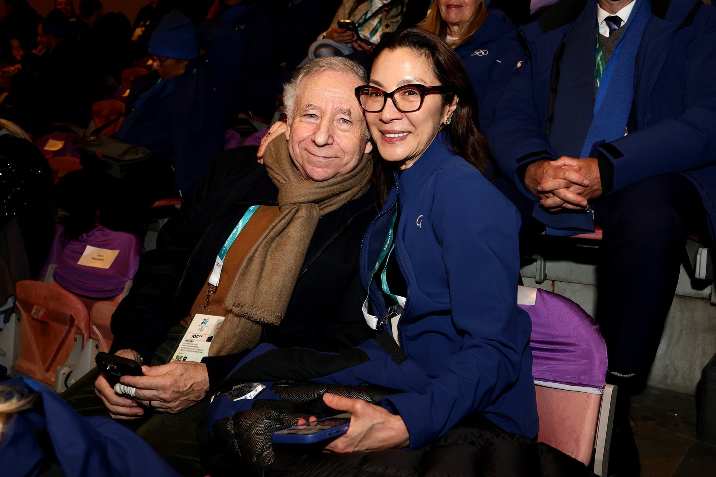 ミラノ・コルティナ五輪開会式を現地観覧したトッドさん（左）とヨーさん（右）。(C)Getty Images