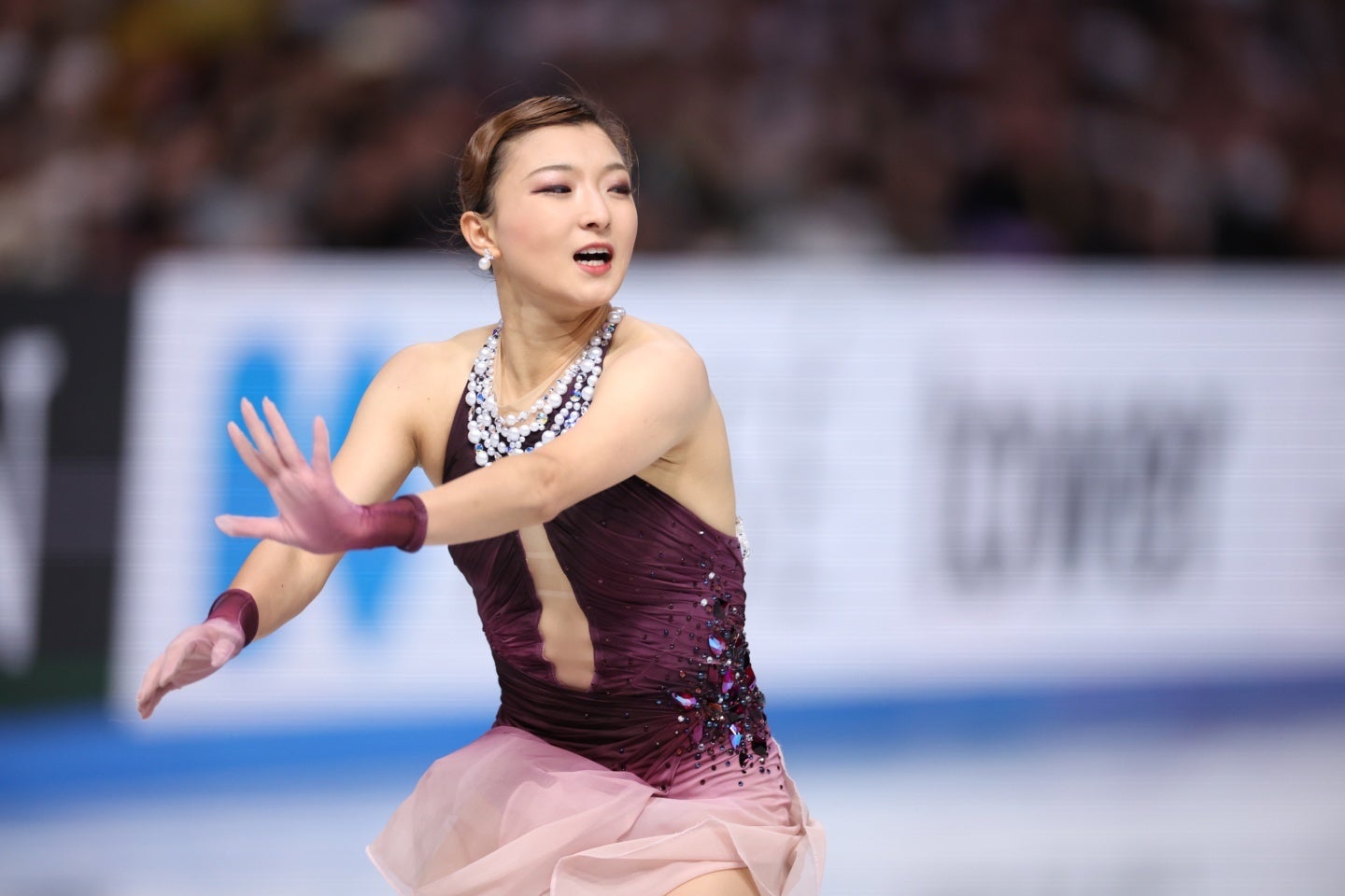 フィギュア団体のFSに臨んだ坂本花織。(C)Getty Images