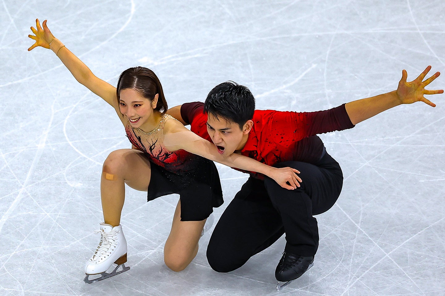 ペアショートでのフィニッシュシーン。この瞬間、まさに心を奪われた。(C)PA Images/アフロ