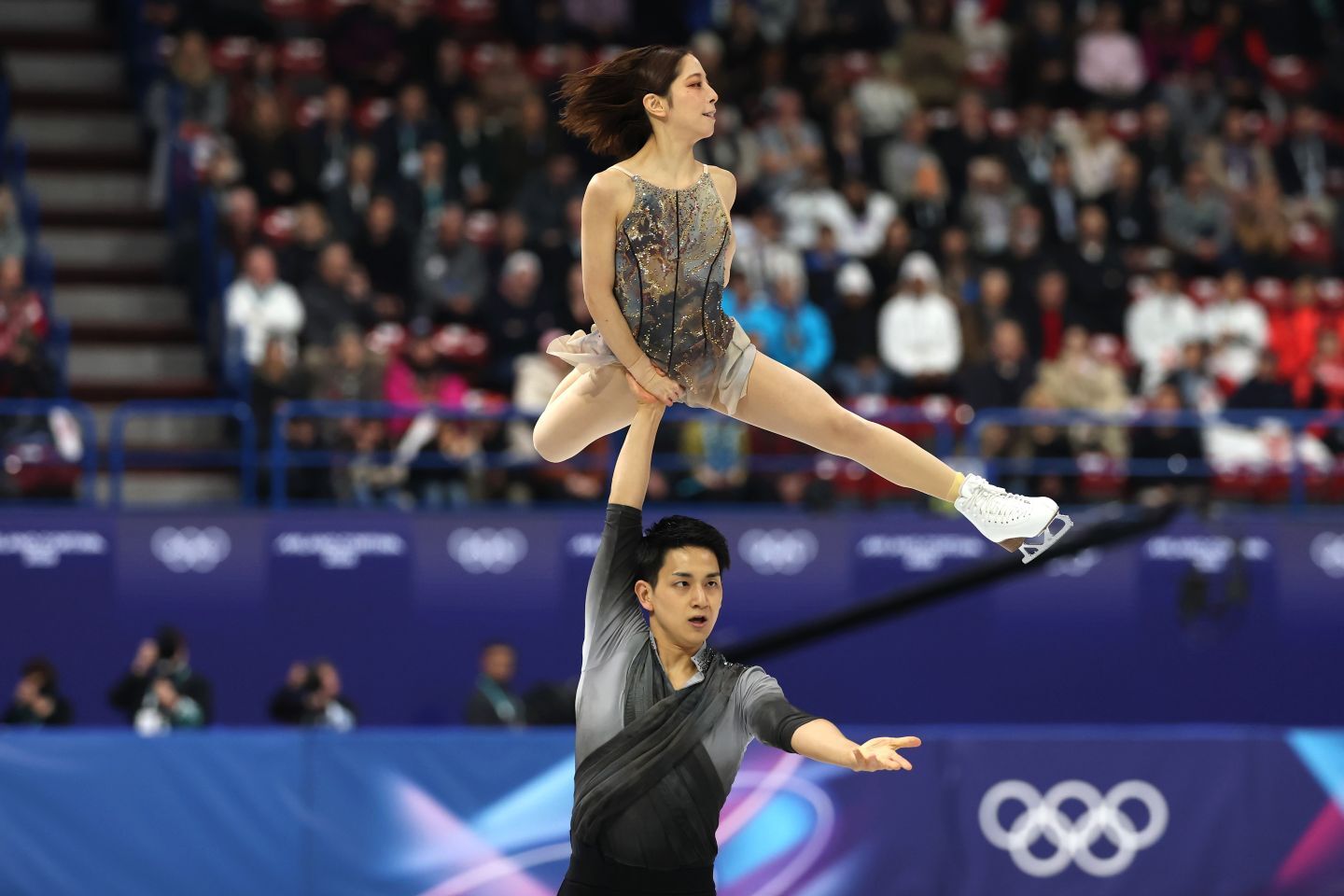 りくりゅうは団体ペアフリーで圧巻のパフォーマンス。自己ベストを叩き出した。(C)Getty Images