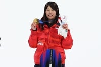 スノボ女子ビッグエア決勝で、見事に頂点に立った村瀬。(C)Getty Images