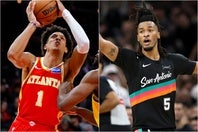 今季第16週のMVPに選ばれたホークスのジョンソン(左)とスパーズのキャッスル(右)。(C)Getty Images