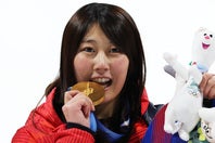 女子ビッグエアで金メダルを獲得した21歳の村瀬。(C)Getty Images