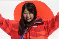 女子ビッグエアで金メダルを獲得した21歳の村瀬。(C)Getty Images